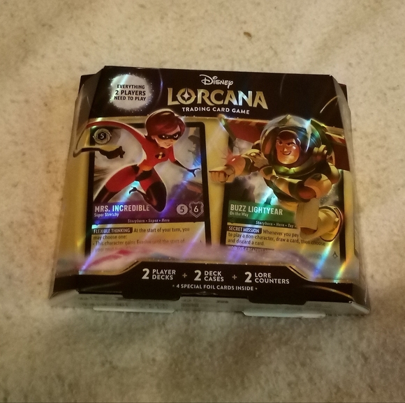 lorcana set 1 starter deck - Whispers in the Well Also included is a booster pack with 12 additional game cards Disney Lorcana: Into the Inklands